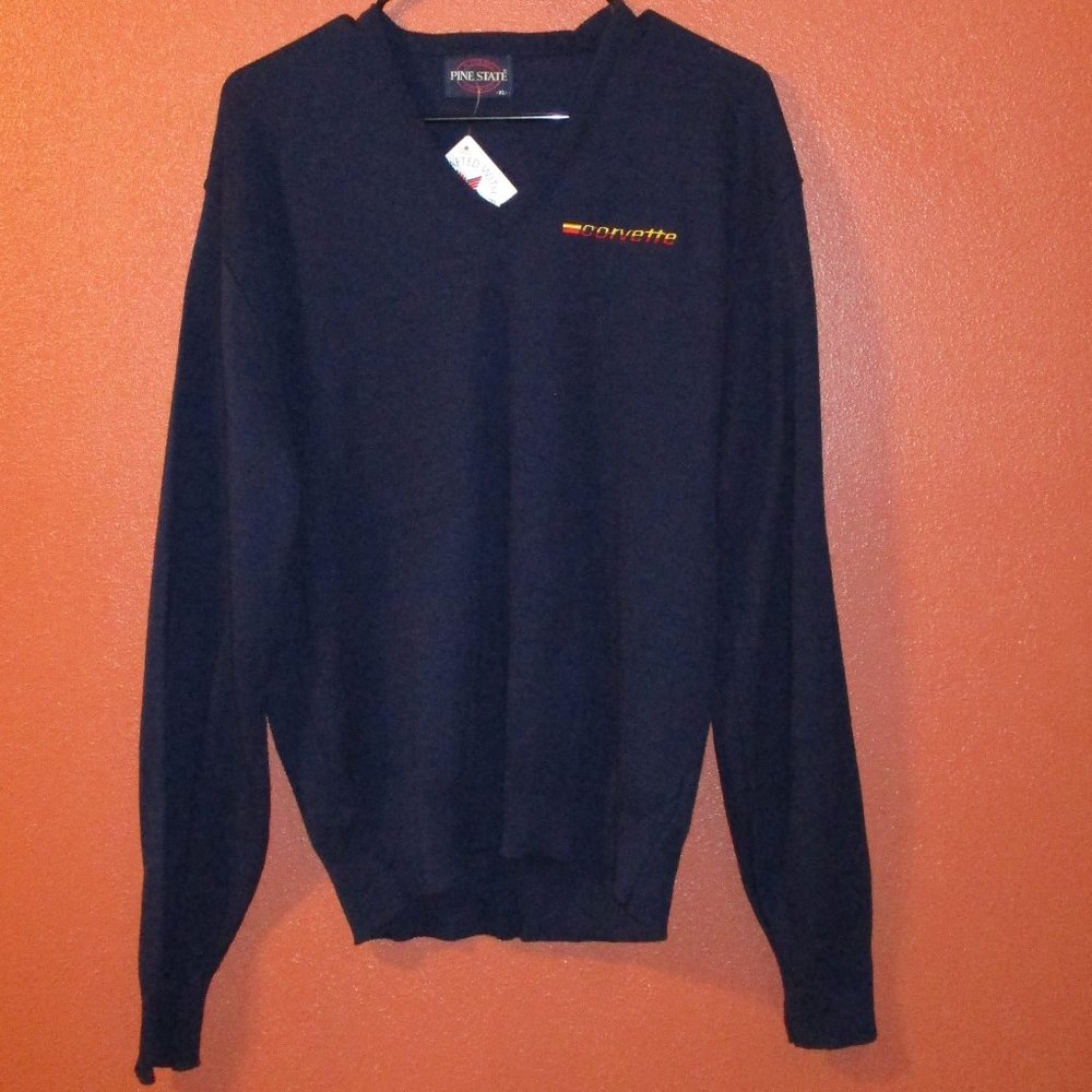 Corvette Sweater Stingray NEW 1996 Woman X Large Blue Embroidered Chest Sweater